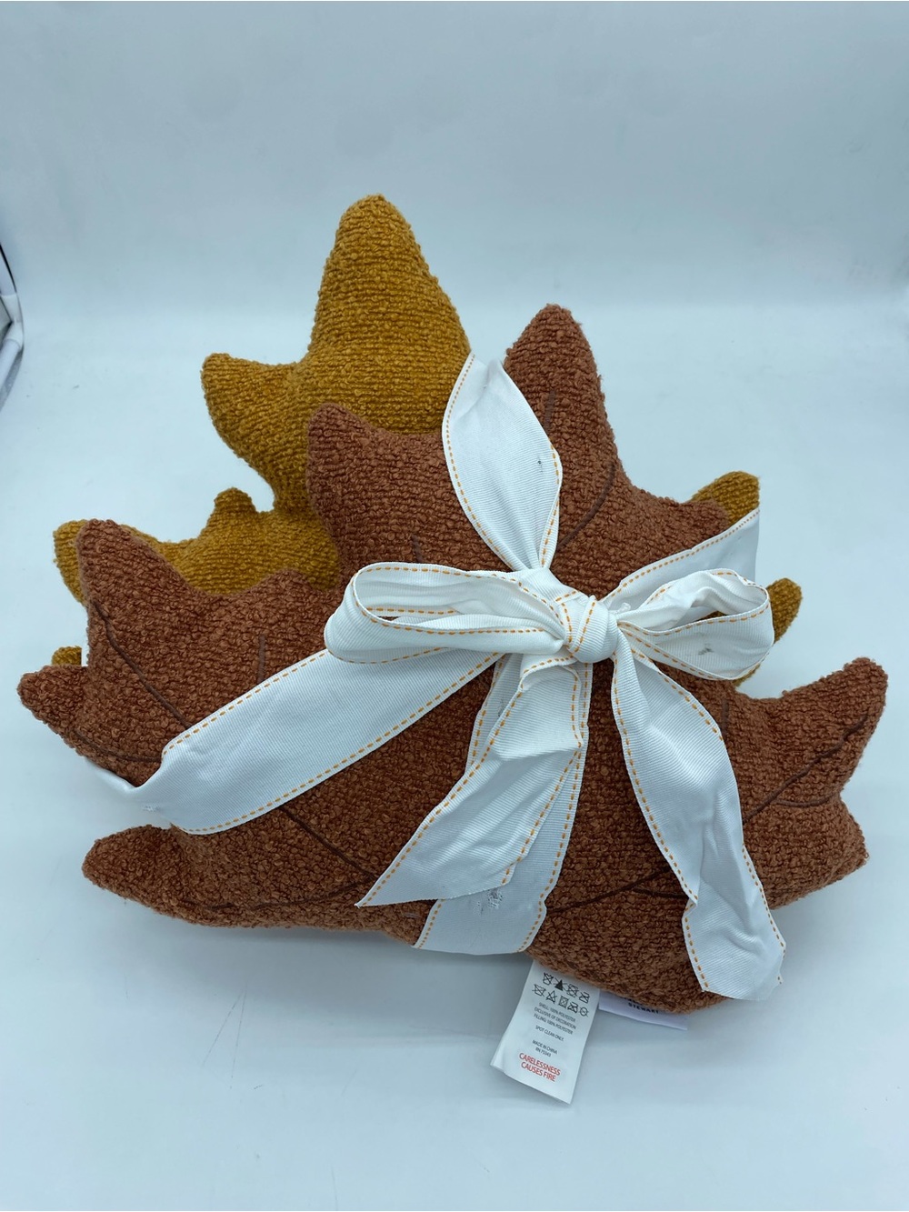 Martha Stewart Autumn Leaf Throw Pillow Set - Rust & Mustard